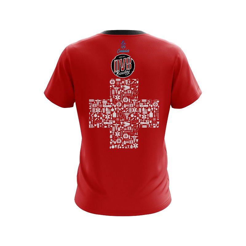 DV8 Rescue Red Cross CoolWick Bowling Jersey - Image 2