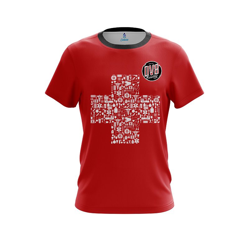 DV8 Rescue Red Cross CoolWick Bowling Jersey