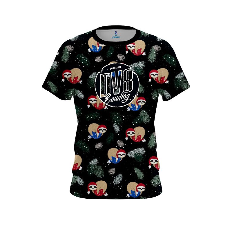 DV8 Sloths Christmas Time CoolWick Bowling Jersey