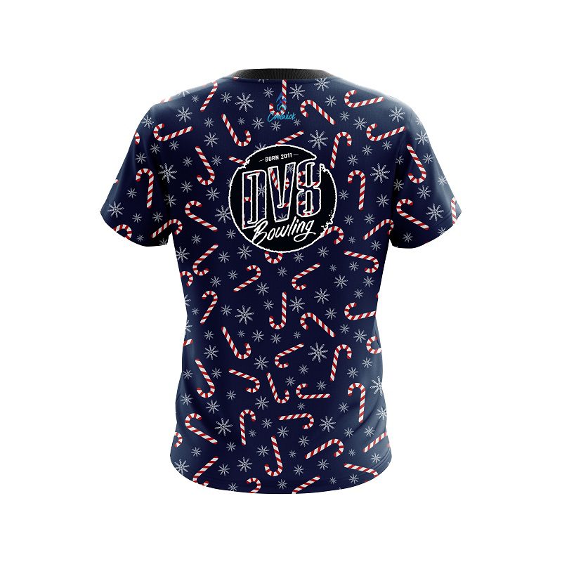 DV8 Snowy Candy Cane CoolWick Bowling Jersey - Image 2