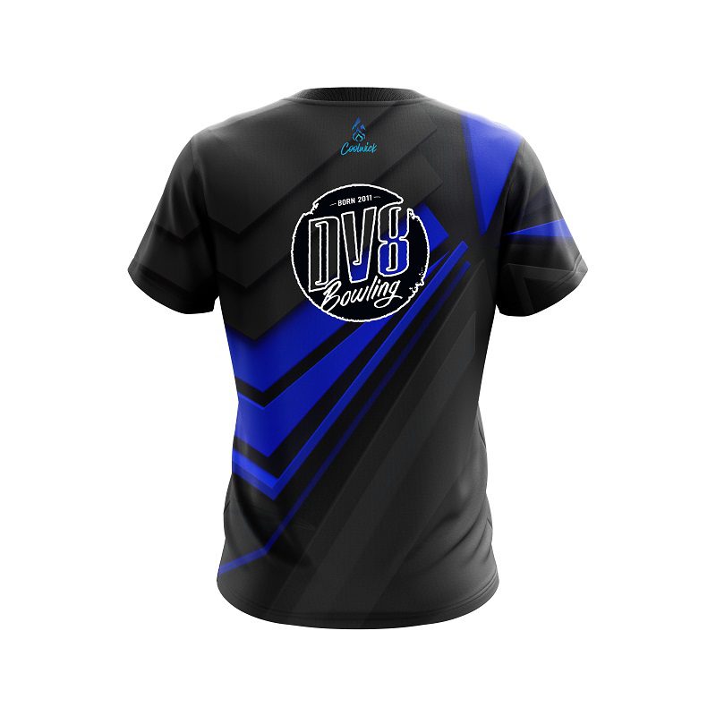DV8 Steaming Dynamic Blue CoolWick Bowling Jersey - Image 2