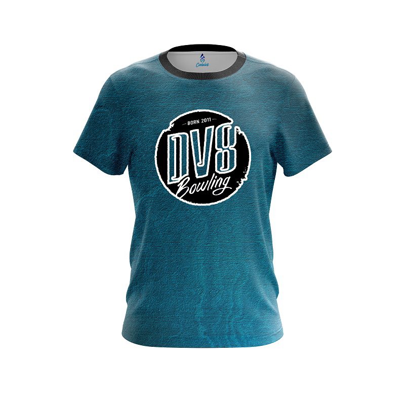 DV8 Teal Grunge Canvas CoolWick Bowling Jersey