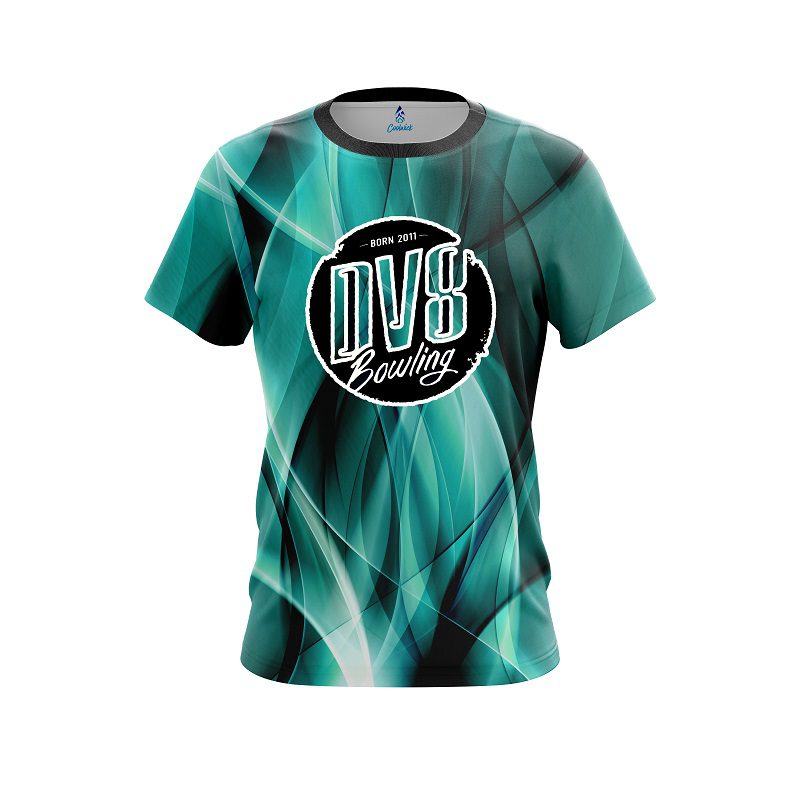 DV8 Wavy Aqua Swirl CoolWick Bowling Jersey