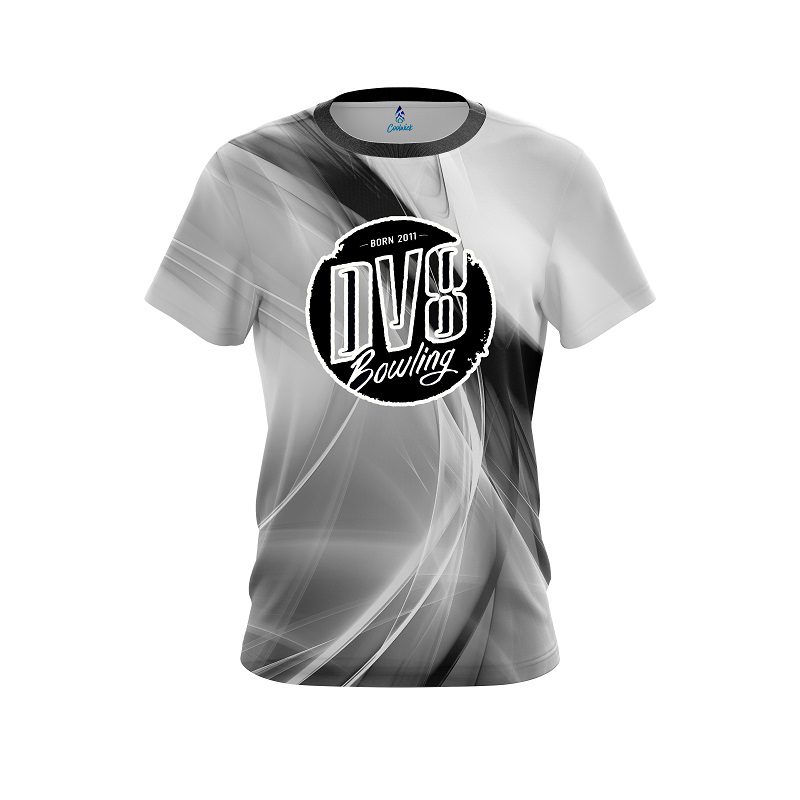 DV8 Wavy Black And White Swirl CoolWick Bowling Jersey