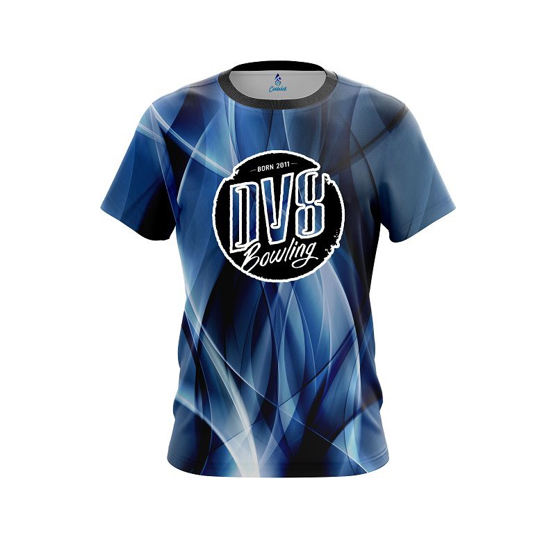 DV8 Wavy Blue Swirl   CoolWick Bowling Jersey