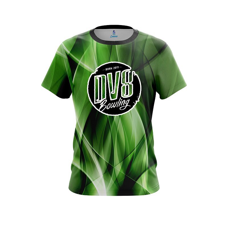 DV8 Wavy Green Swirl CoolWick Bowling Jersey