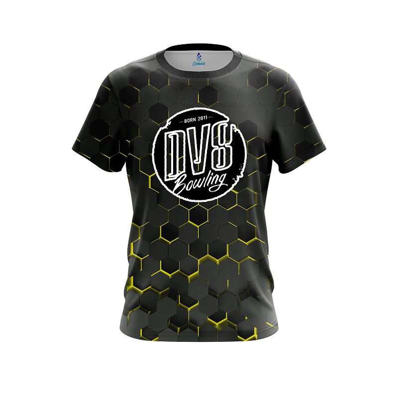 DV8 Yellow Honeycomb Fusion CoolWick Bowling Jersey