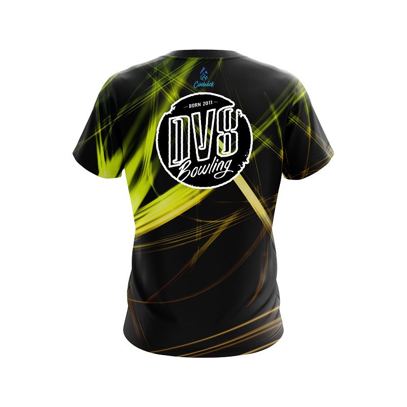 DV8 Yellow Spiral CoolWick Bowling Jersey - Image 2