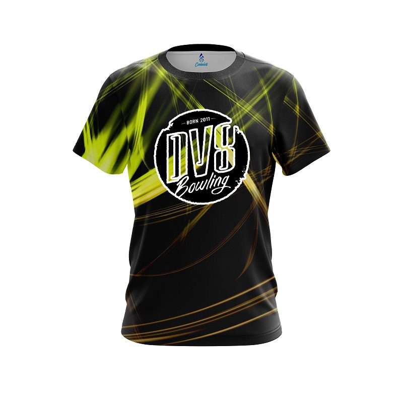 DV8 Yellow Spiral CoolWick Bowling Jersey