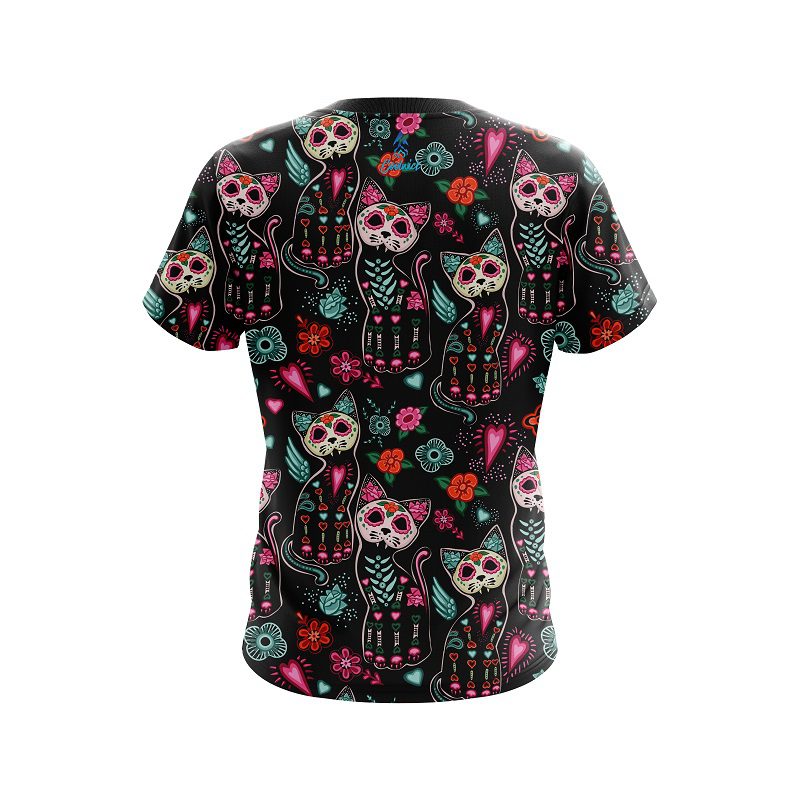 Plain Day Of The Dead Cats CoolWick Bowling Jersey - Image 2