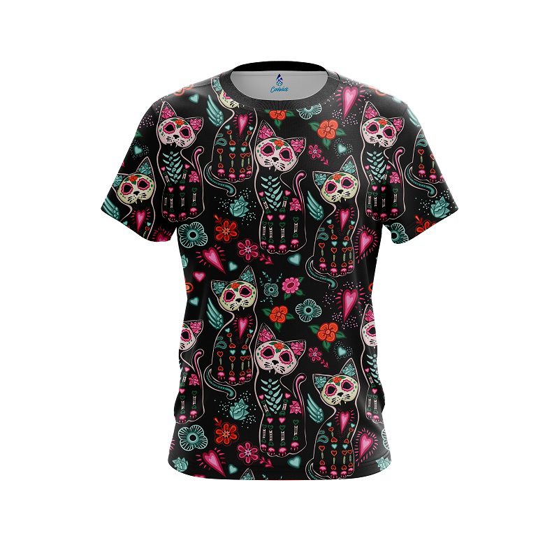 Plain Day Of The Dead Cats CoolWick Bowling Jersey
