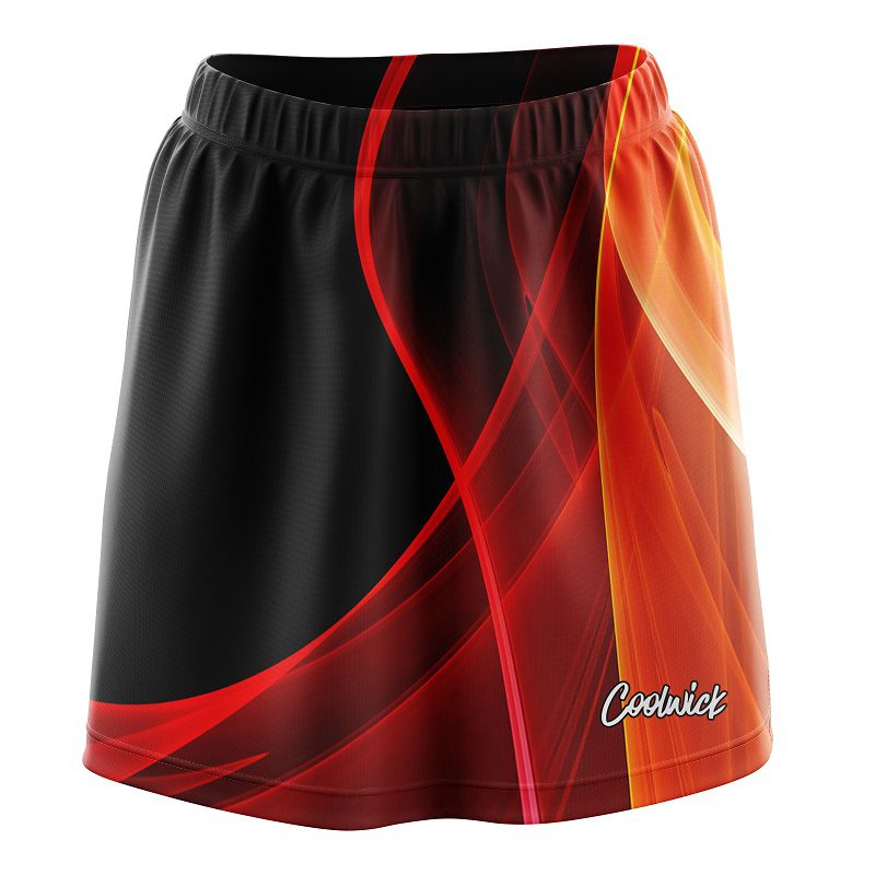 Deep Orange Curve CoolWick Bowling Skort