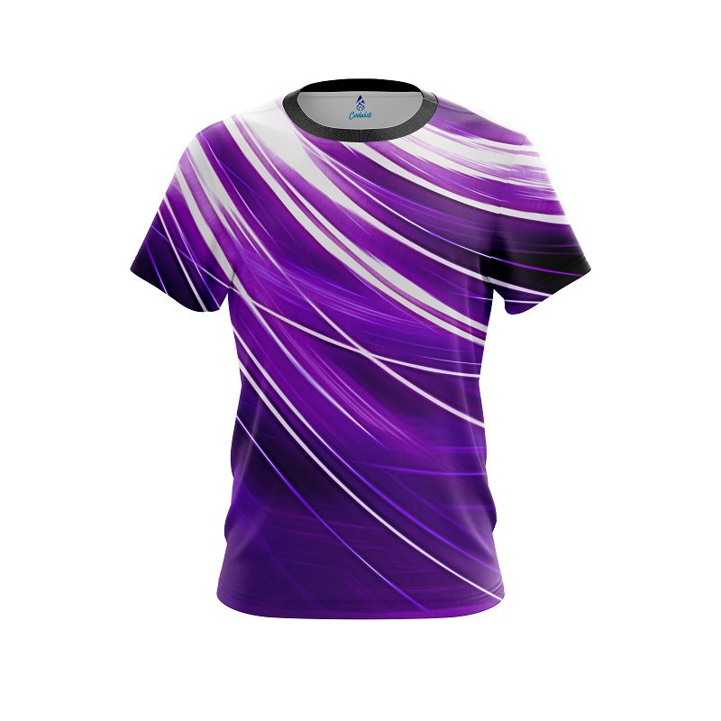 Plain Deep Purple Stripes CoolWick Bowling Jersey