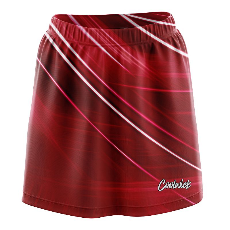 Deep Red Stripes CoolWick Bowling Skort
