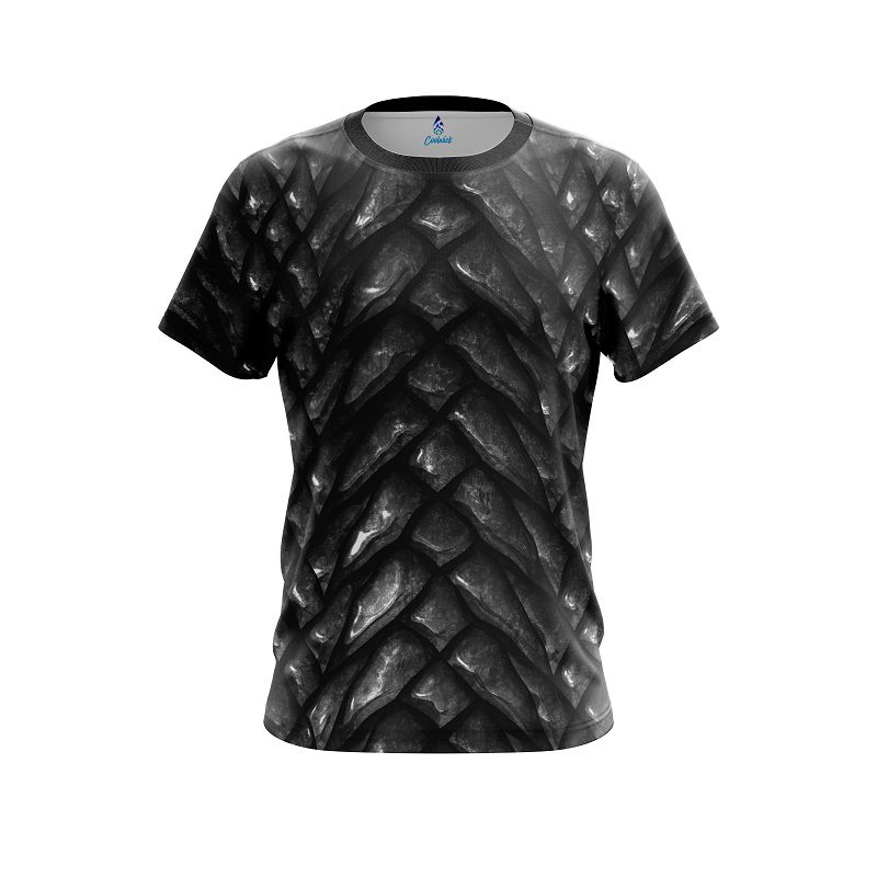 Plain Black Dragon Scales CoolWick Bowling Jersey