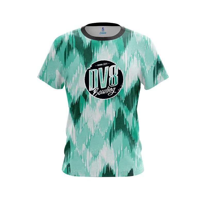 DV8 Chevron Green CoolWick Bowling Jersey