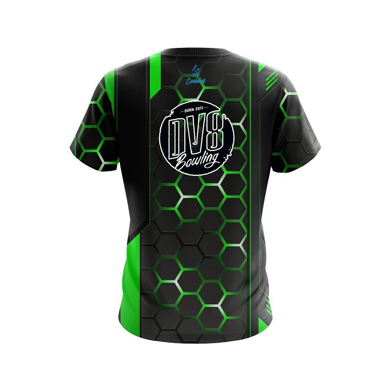 DV8 Green Steel Comb CoolWick Bowling Jersey - Image 2