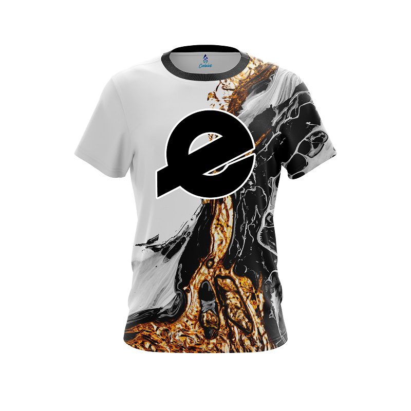 Ebonite Black And Gold Liquid Marble CoolWick Bowling Jersey