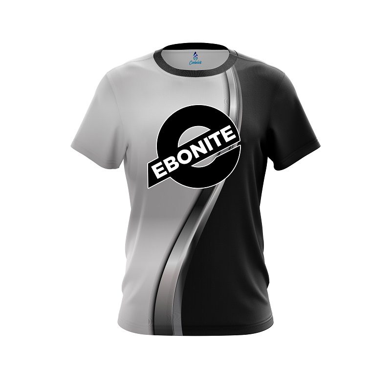 Ebonite Black And Silver Helix CoolWick Bowling Jersey