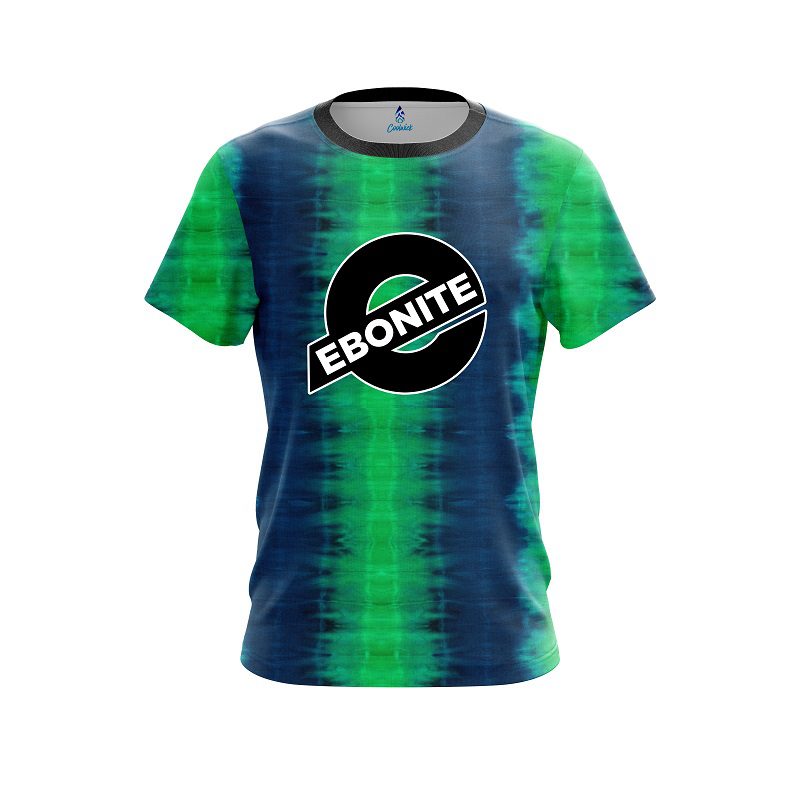Ebonite Blue And Green Tie Dye CoolWick Bowling Jersey