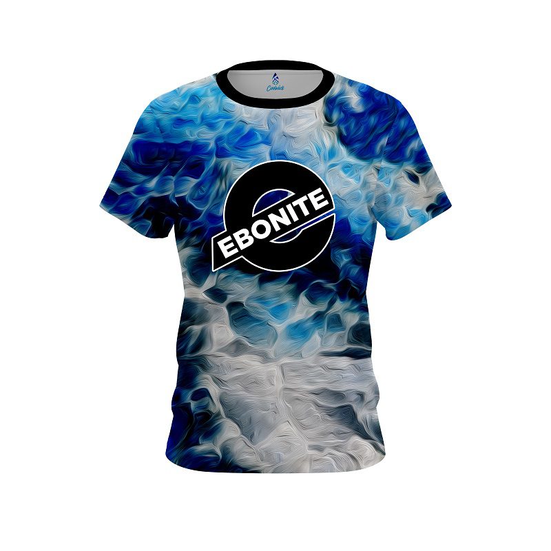 Ebonite Blue Marble Onyx CoolWick Bowling Jersey