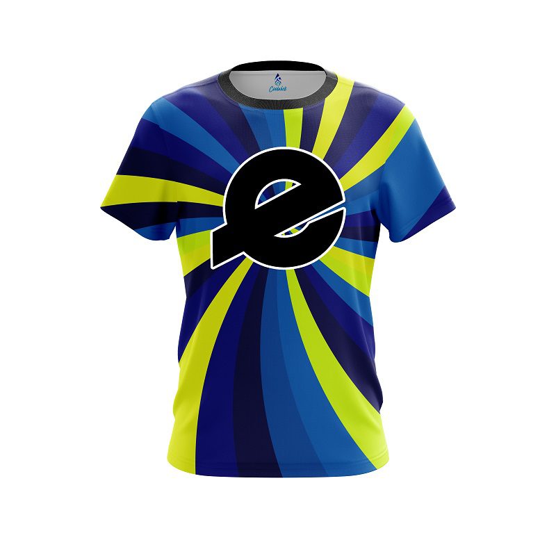 Ebonite Blue And Yellow Color Swirl CoolWick Bowling Jersey