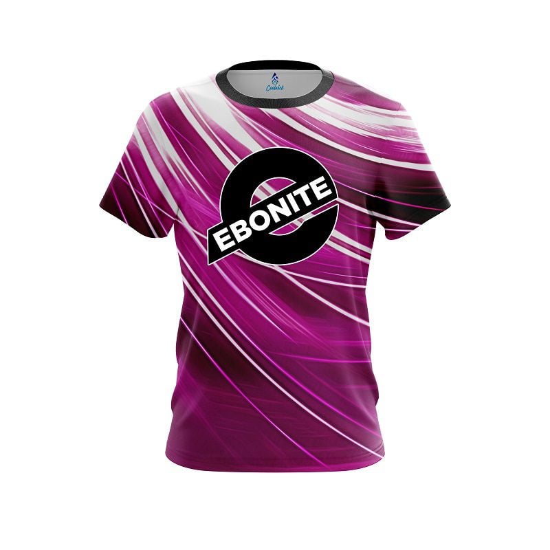 Ebonite Deep Pink Stripes CoolWick Bowling Jersey