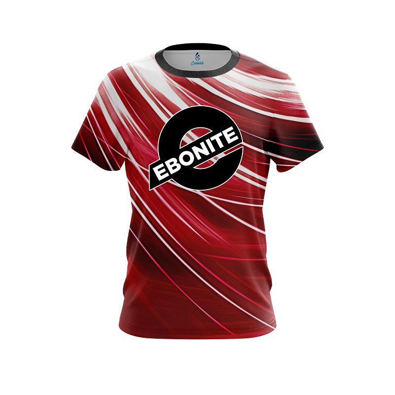 Ebonite Deep Red Stripes CoolWick Bowling Jersey