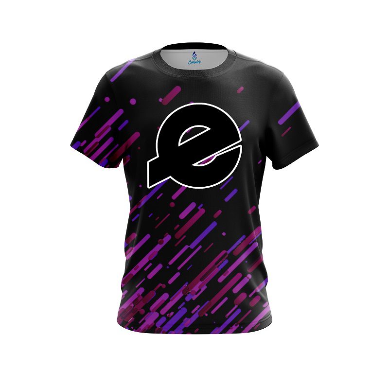 Ebonite Modern Purple Stripe CoolWick Bowling Jersey
