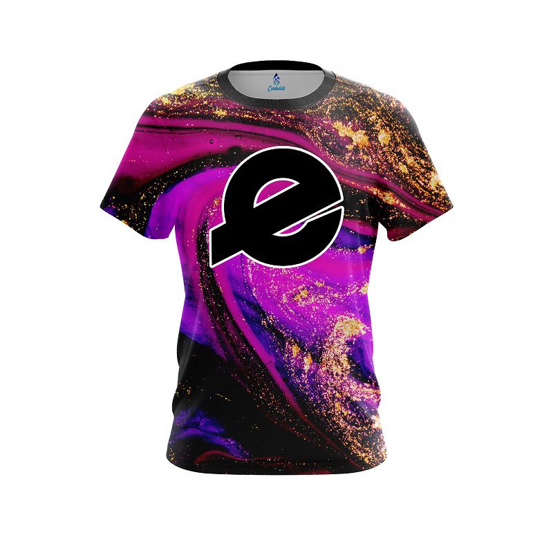 Ebonite Magenta Gold Liquid Marble CoolWick Bowling Jersey