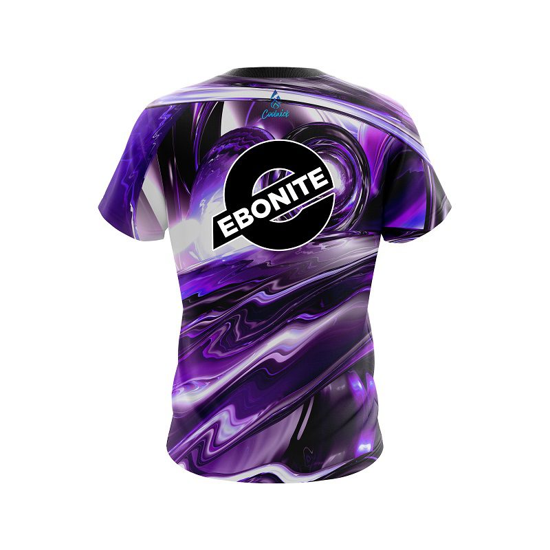 Ebonite Purple Futuristic Plasma Waves CoolWick Bowling Jersey - Image 2