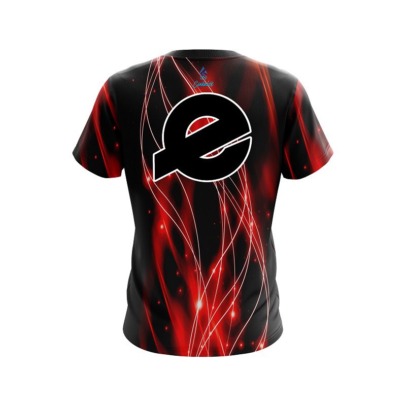 Ebonite Red Spiral Waves CoolWick Bowling Jersey - Image 2