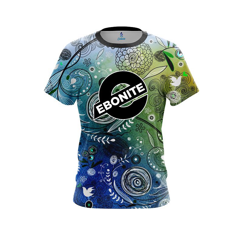 Ebonite Watercolor Floral Art CoolWick Bowling Jersey