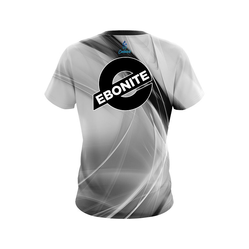 Ebonite Wavy Black And White Swirl CoolWick Bowling Jersey - Image 2