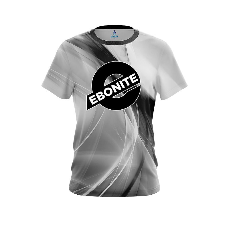 Ebonite Wavy Black And White Swirl CoolWick Bowling Jersey