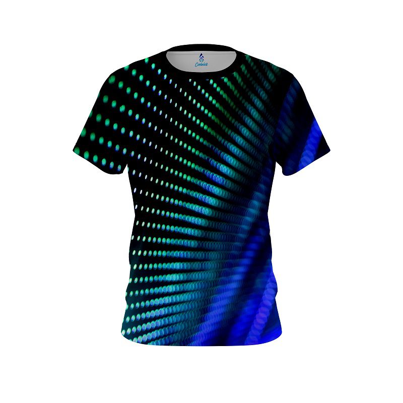 Plain Electronic Wave Aqua CoolWick Bowling Jersey