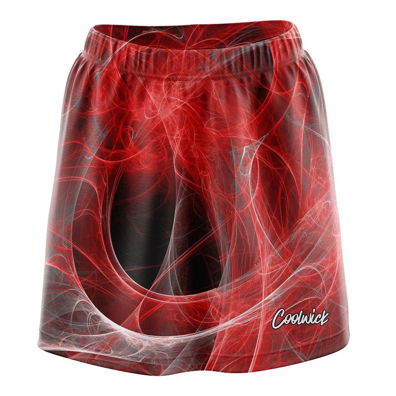 Liquid Energy Swirls Red CoolWick Bowling Skort