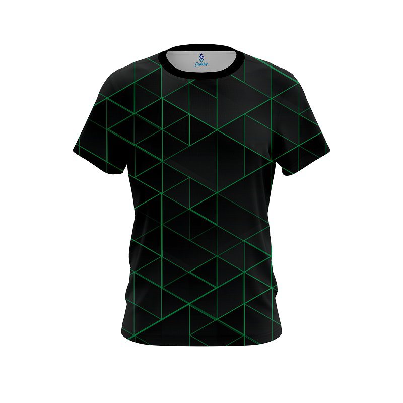 Plain Geo Green CoolWick Bowling Jersey