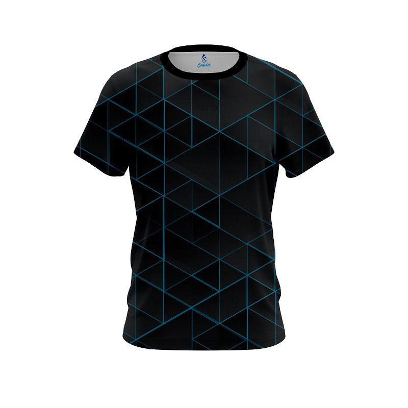 Plain Geo Light Blue CoolWick Bowling Jersey