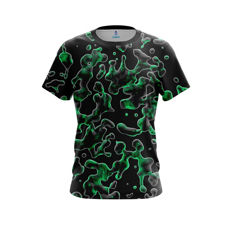 Plain Green Flowing Fluid CoolWick Bowling Jersey