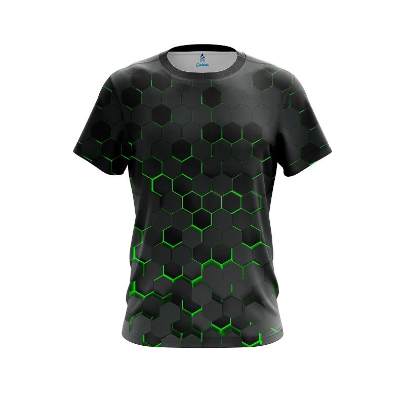 Plain Green Honeycomb Fusion CoolWick Bowling Jersey