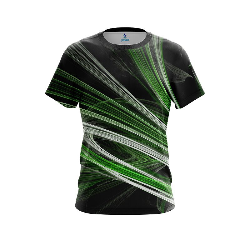 Plain Green Motion Swirl CoolWick Bowling Jersey