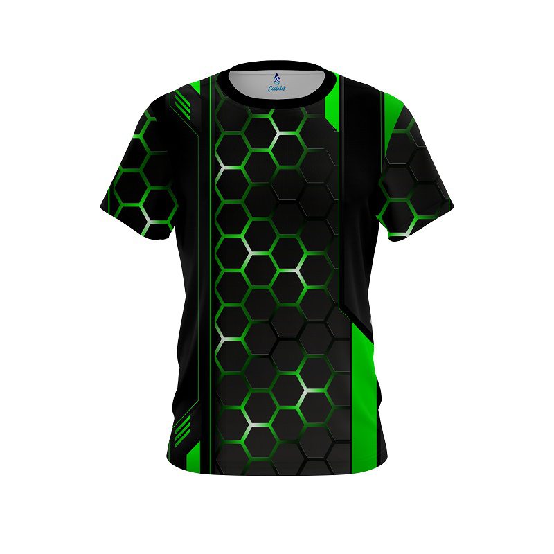 Plain Green Steel Comb CoolWick Bowling Jersey