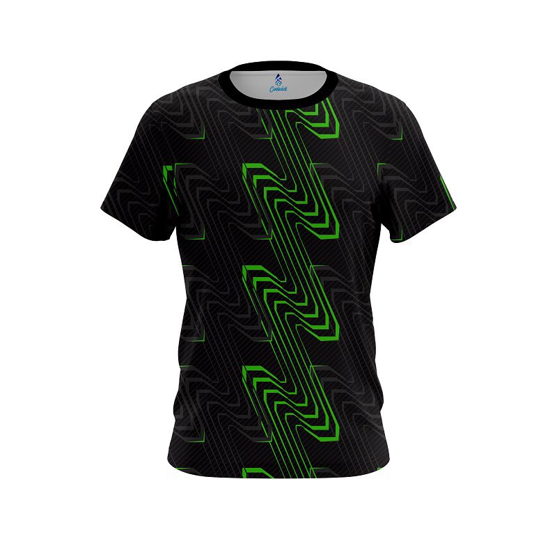 Plain Halftone Extreme Green CoolWick Bowling Jersey