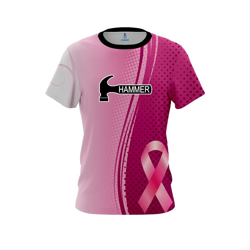 Hammer Breast Cancer Pink Swirls CoolWick Bowling Jersey