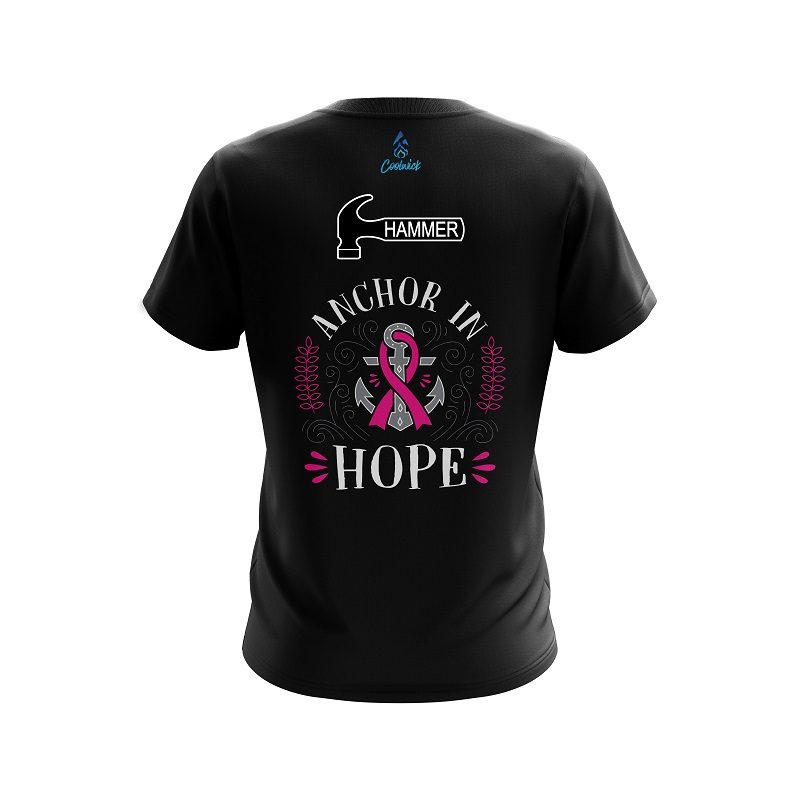 Hammer Breast Cancer Anchor Fighter CoolWick Bowling Jersey - Image 2