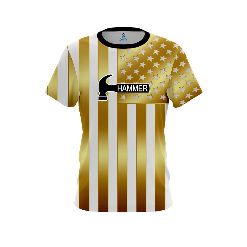 Hammer American Gold Flag CoolWick Bowling Jersey