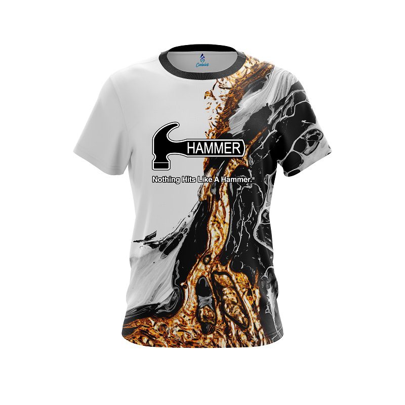 Hammer Black And Gold Liquid Marble CoolWick Bowling Jersey