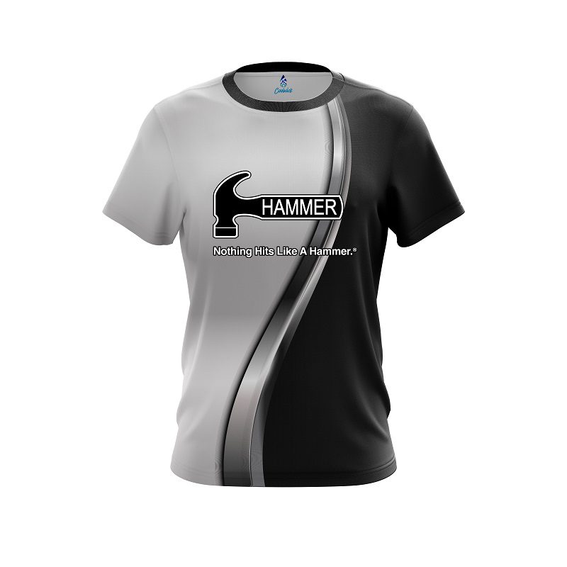 Hammer Black And Silver Helix CoolWick Bowling Jersey