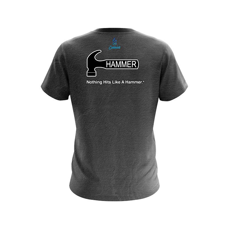 Hammer Black Grunge Canvas CoolWick Bowling Jersey - Image 2